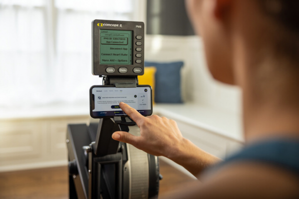 woman on rowerg