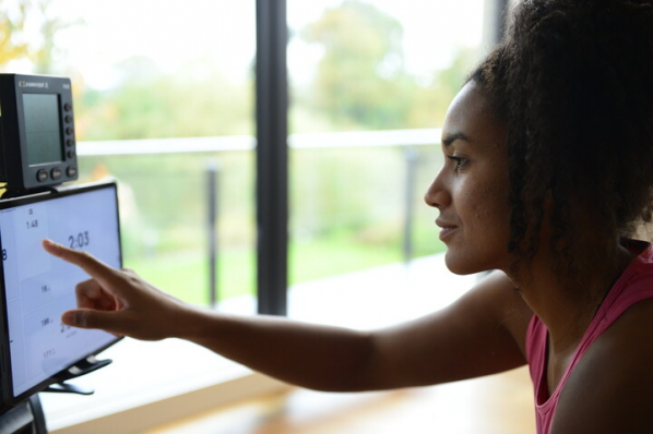 woman using ergdata