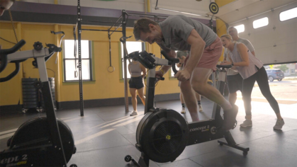 Bikeerg sprints in gym